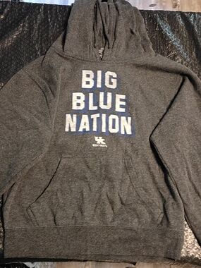 Top of the World Gray Hoodie with Blue 'BIG BLUE NATION' Graphic